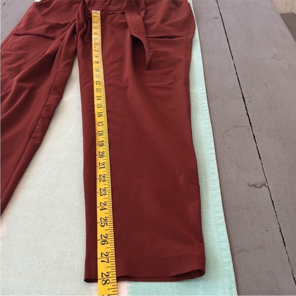 Athleta Skyline Paperbag Tie Waist Tapered Pants Rust Size 2 - Picture 11 of 13